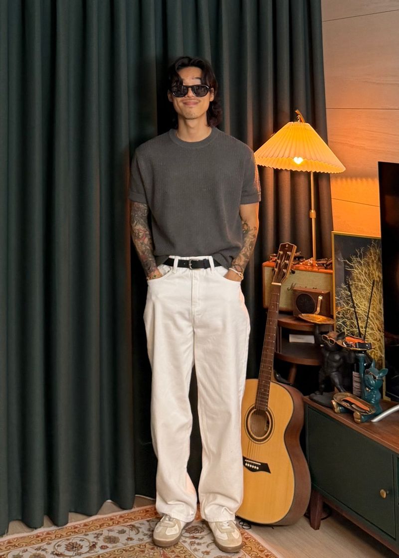 Semi-wide cotton pants 5COLOR