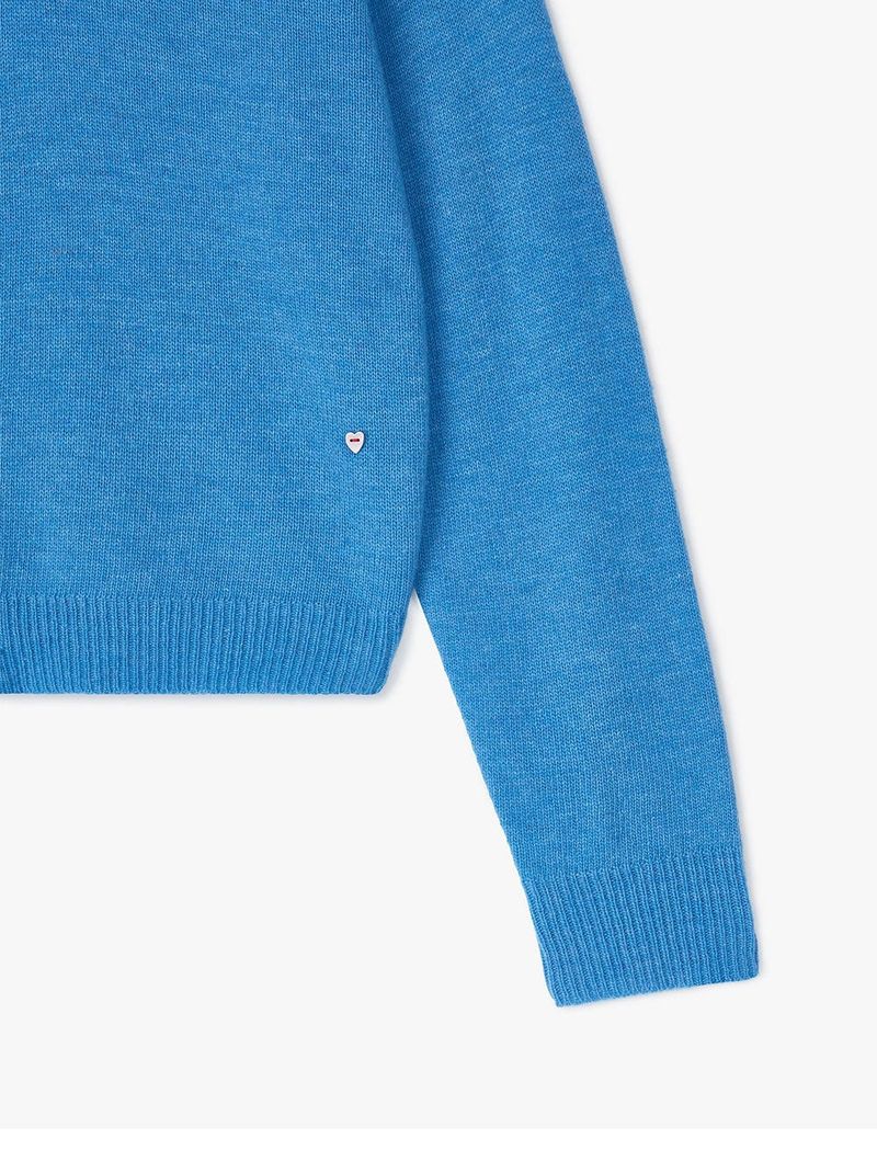WOOL V-NECK KNIT (BLUE)