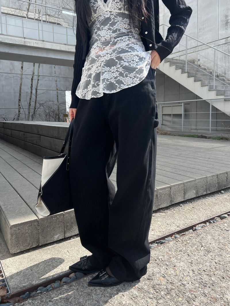 Carpenter Cargo One Pocket Loop Wide Long Pants (3 colors)