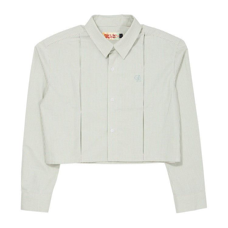 Don't Ask My Plan (DAMP)(ドントアスクマイプラン)の「STRIPE CROP SHIRT_GREEN(Tops)」