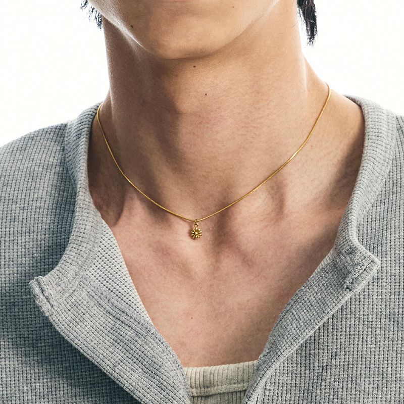 [SET] cherry gold turkey stone & gold daisy necklace