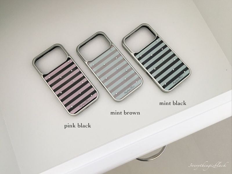 stripe epoxy bumper case [mint brown]