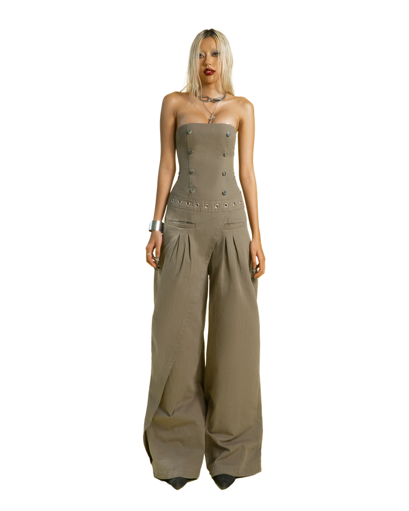 TATICHU（タティチュ）の「Puzzle Double Breasted Strapless Jumpsuit（Tops）」