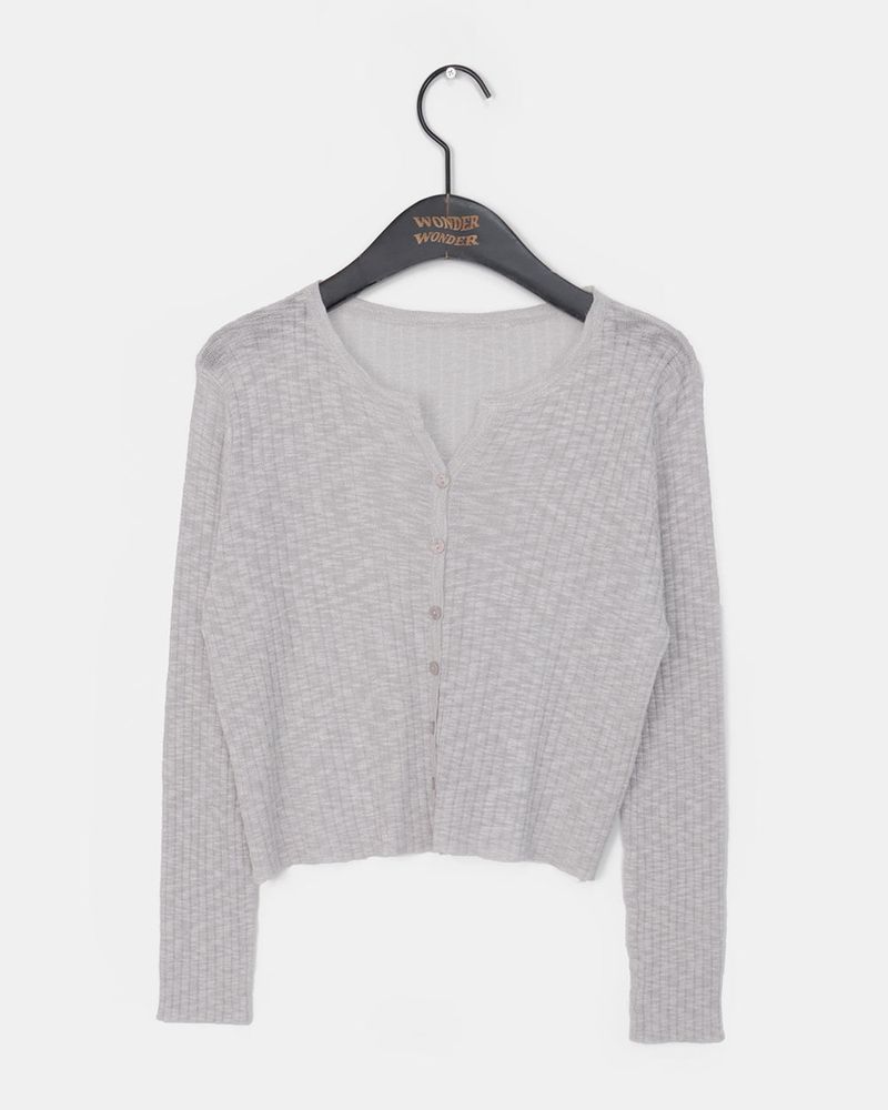 Yoring Summer See-Through Ribbed Cardigan