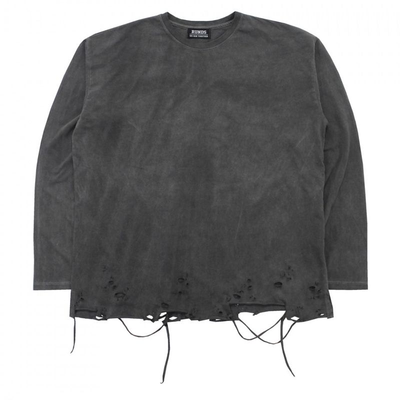 RUNDS(ランド)の「pigment grunge long sleeve (charcoal)(Tops)」