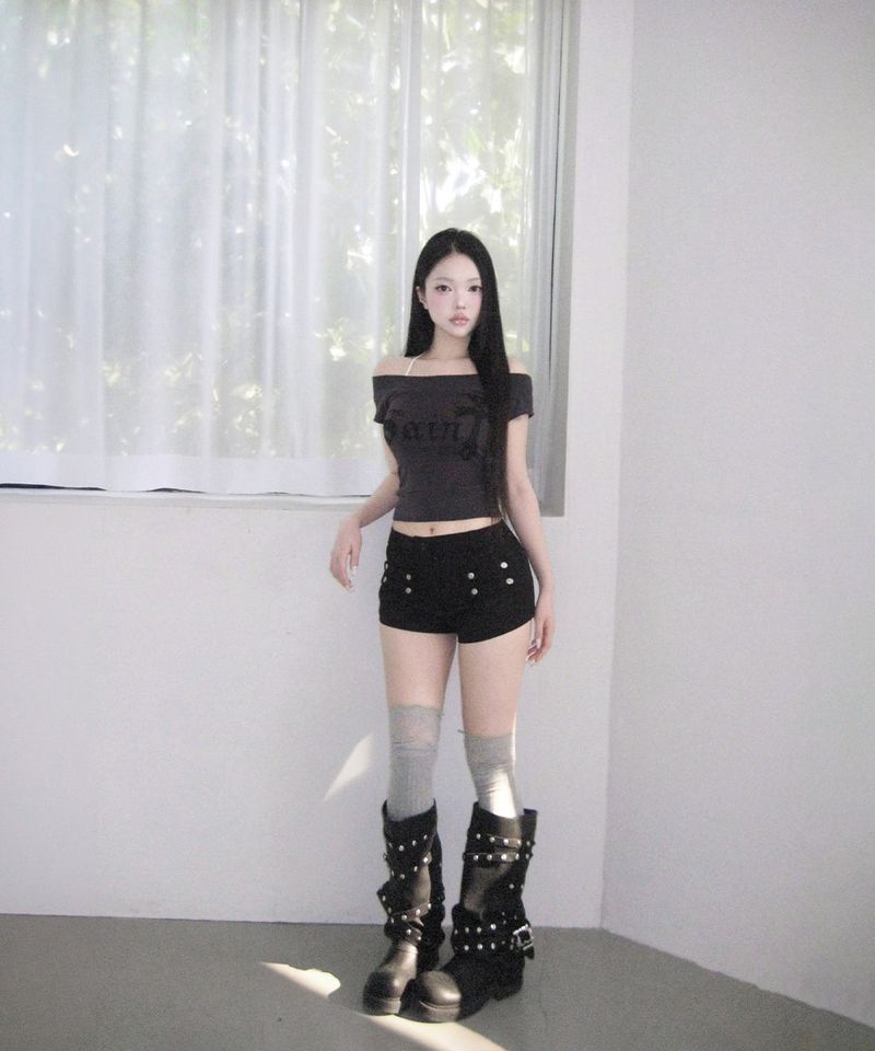 leon button shorts (2colors)