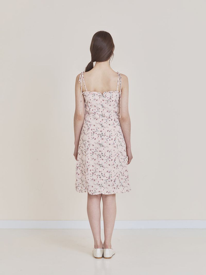 Frill midi dress (Pink)