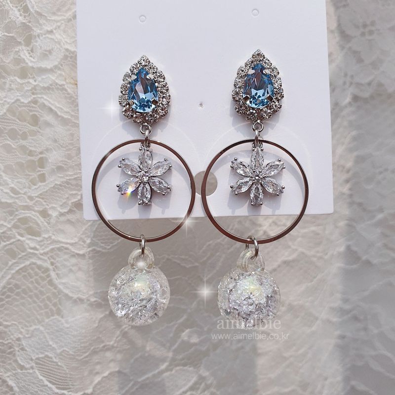 Icy Bloom Earring - Light Blue
