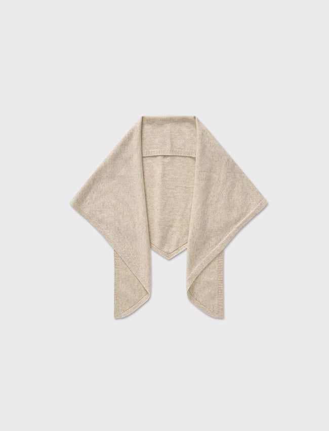 KNIT TRIANGLE SCARF (IVORY)