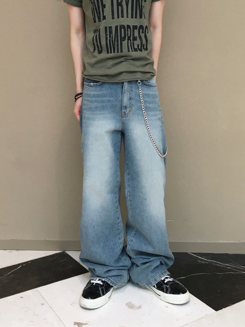 Saltine Semi-Flare Washed Denim Pants