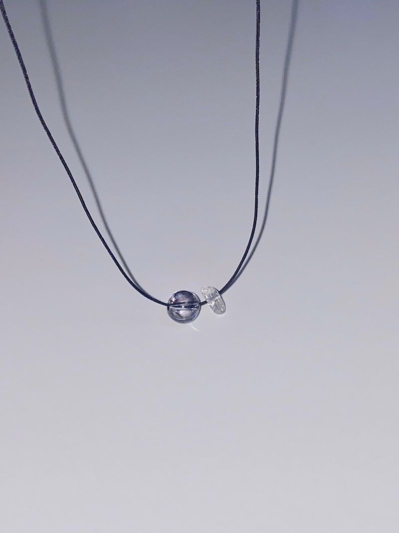 stainless steel Simple gemstone white crystal string necklace