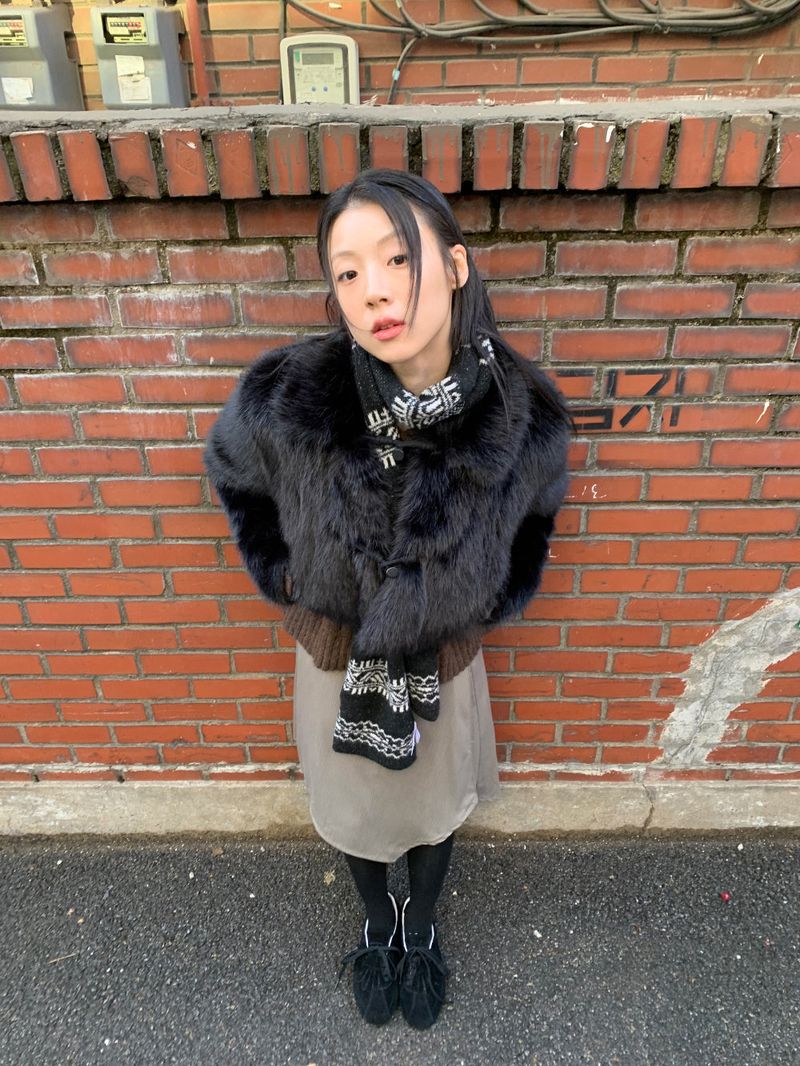  BLACK FUR CROP JACKET