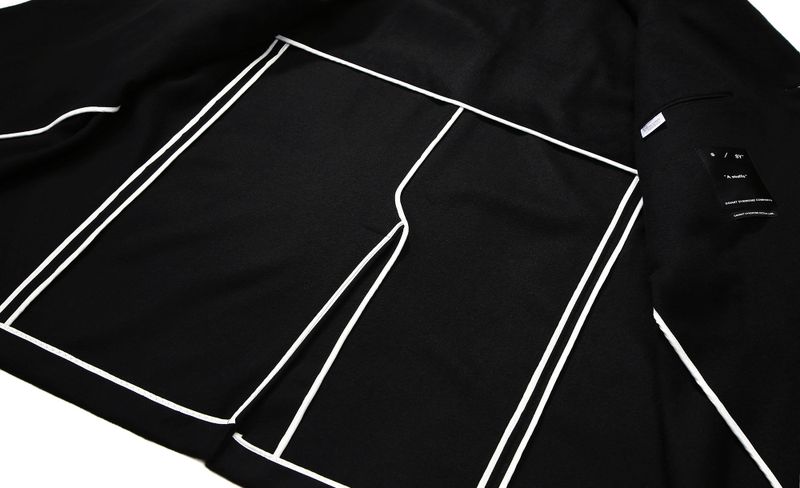 collar up single overfit coat black