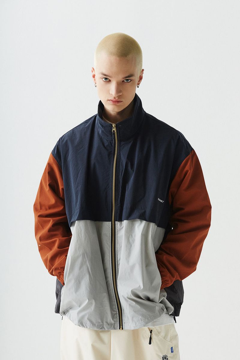 BSR2223FWJK056 MCS WIDE JACKET NAVY BROWN