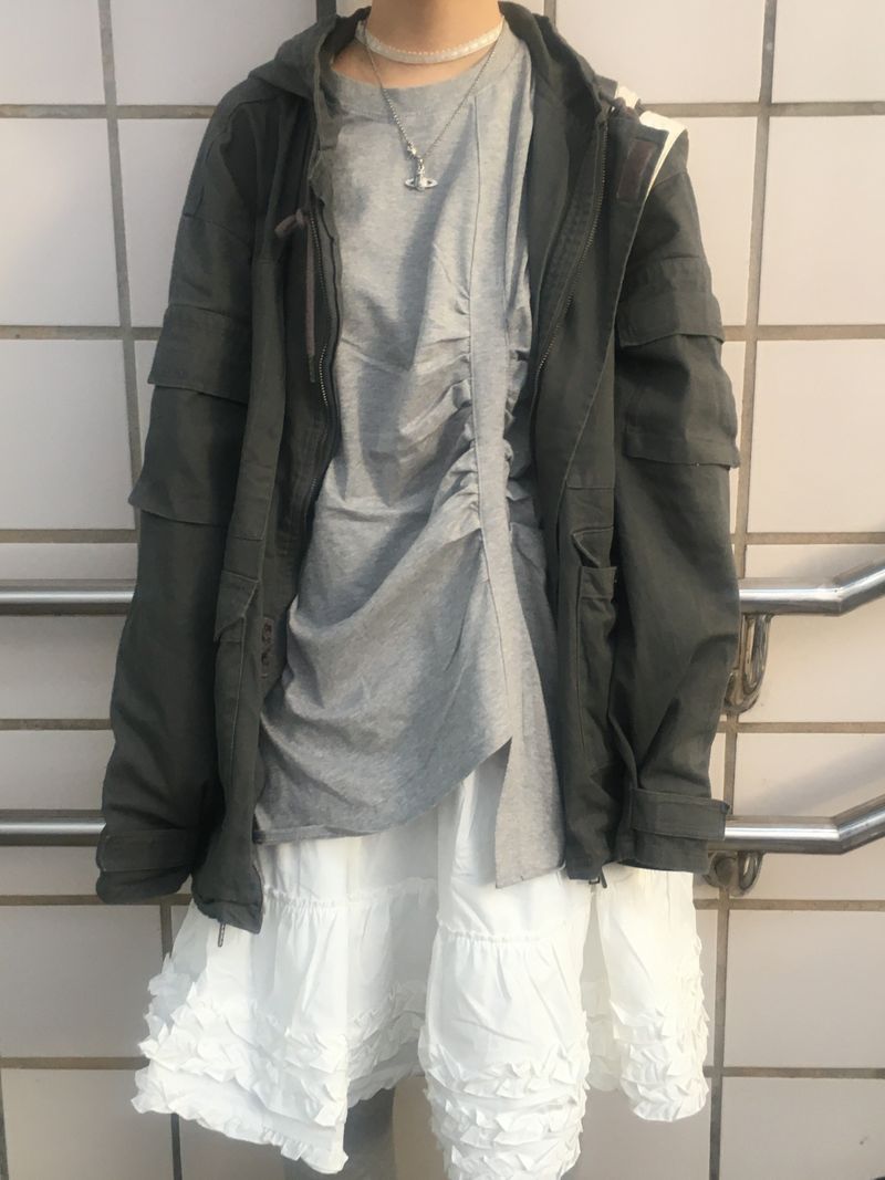Flare some cotton frill skirt