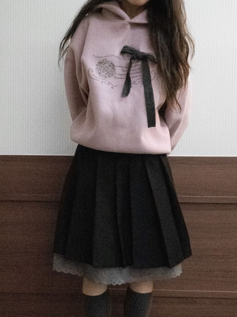Tweety Bow Midi Skirt (black)