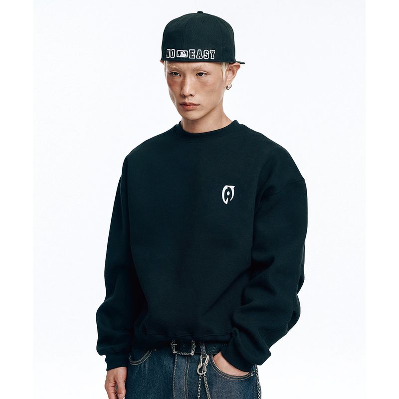 EASY NO EASY（イージーノーイージー）の「Oversized Hard Crop Sweatshirt - Black（Tops）」