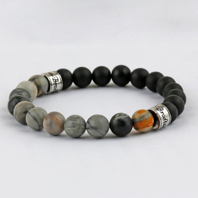 SHOVEOFF（ショーブオフ）の「C24SVB-1014 Black matte onyx & vintage agate natural stone bracelet（Accessories）」