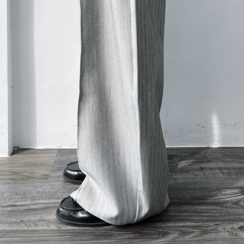 Curved Seam Draped Wide Trousers