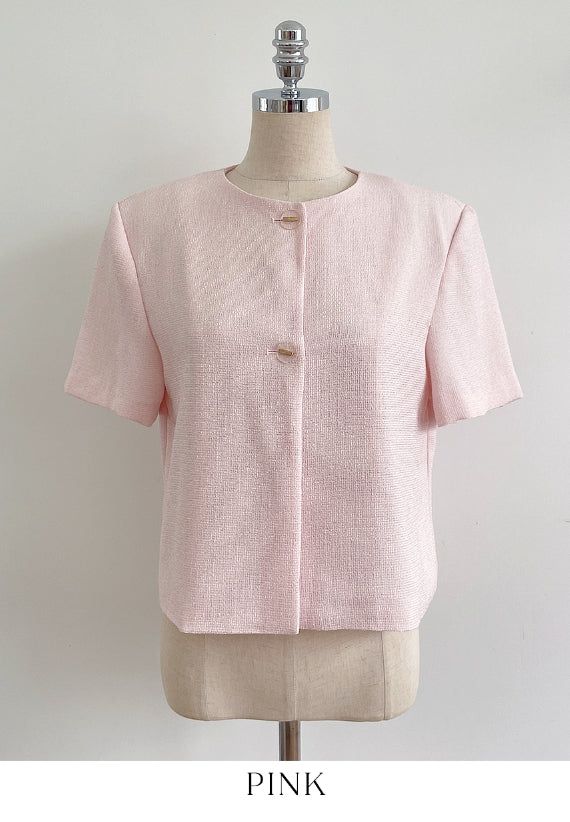Kolb Round Neck Short Sleeve Tweed Jacket