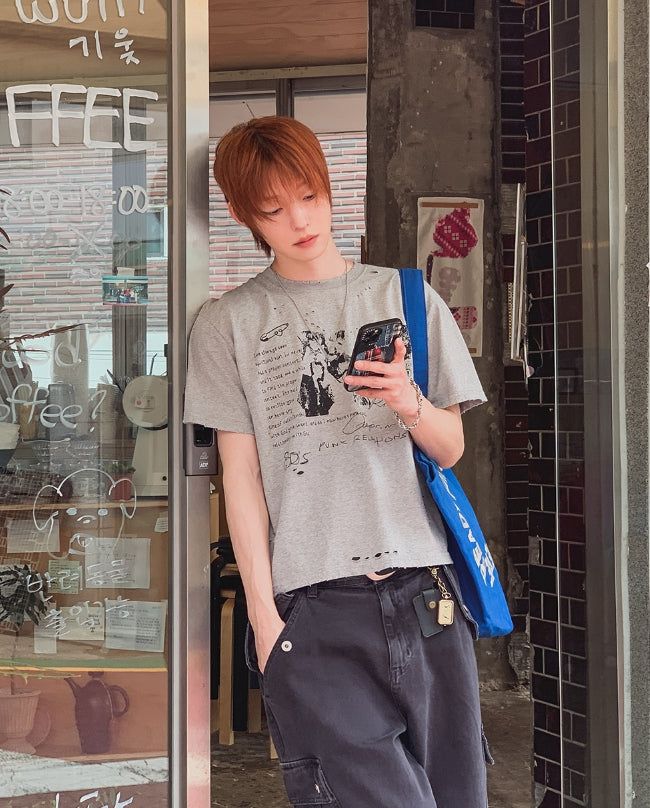 2PLAN（ツープラン）の「Riot Damage Punk Graphic Short Sleeve T-shirt（Tops）」