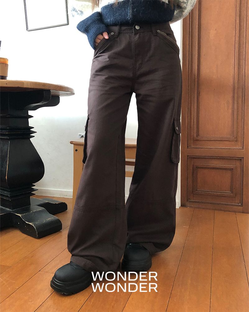 WONDER WONDER（ワンダーワンダー）の「[MADE] インクカラーブロックポケットカーゴワイドロングパンツ（パンツ）」