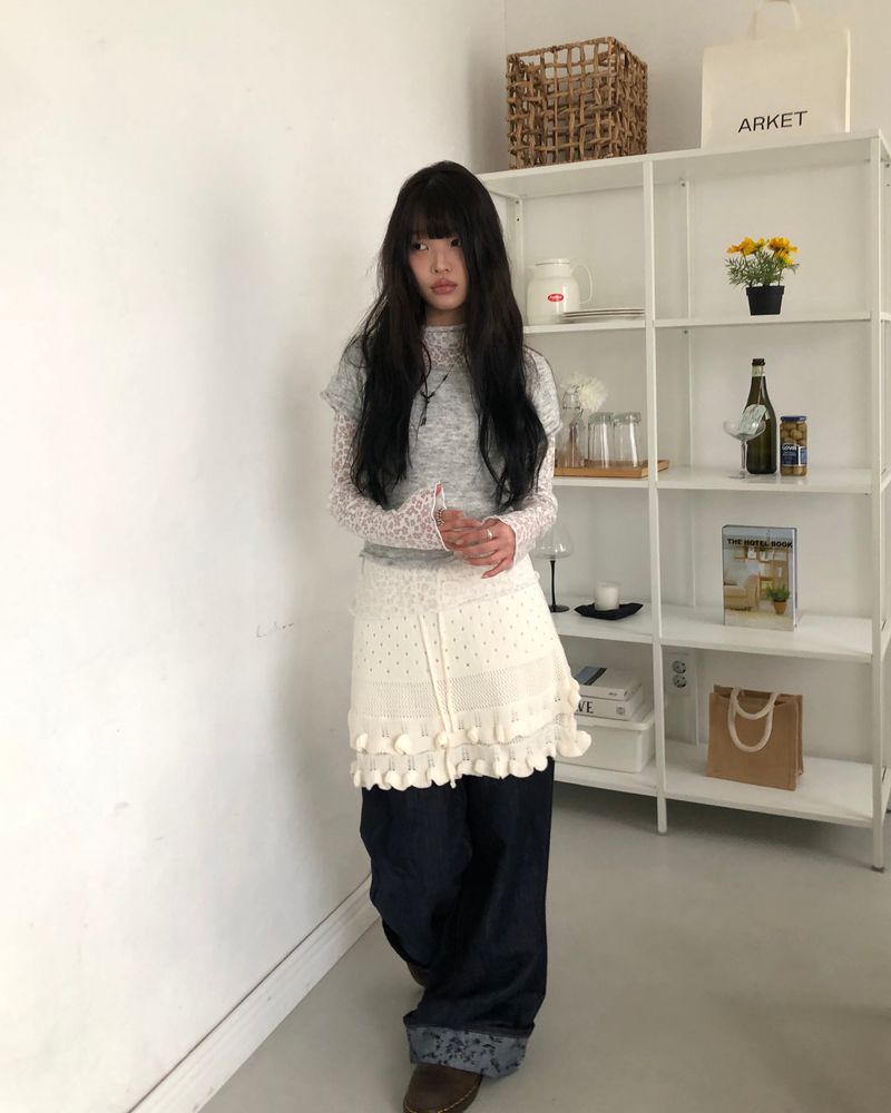 Hirun Knit Frill Mini Skirt