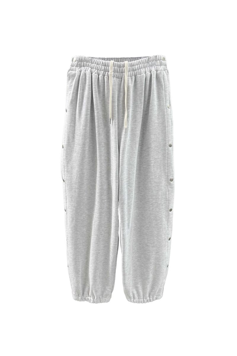 PITA SNAP OFF SWEAT PANTS / WHITE-MELANGE