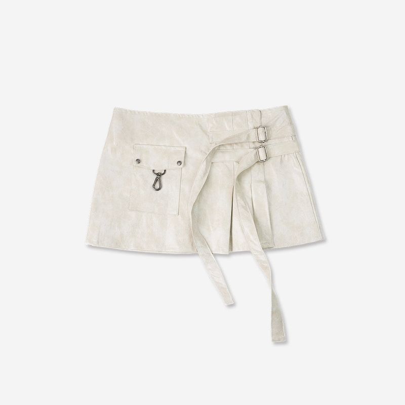 PLEATES WRAP SKIRT [IVORY]