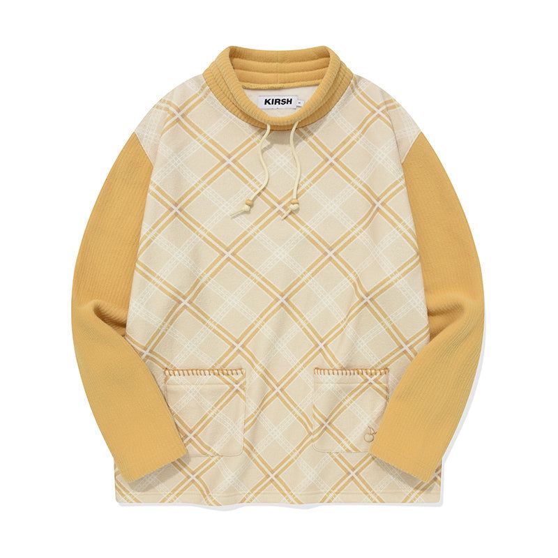 COLORING CHECK PATTERN SWEATSHIRT [MUSTARD]