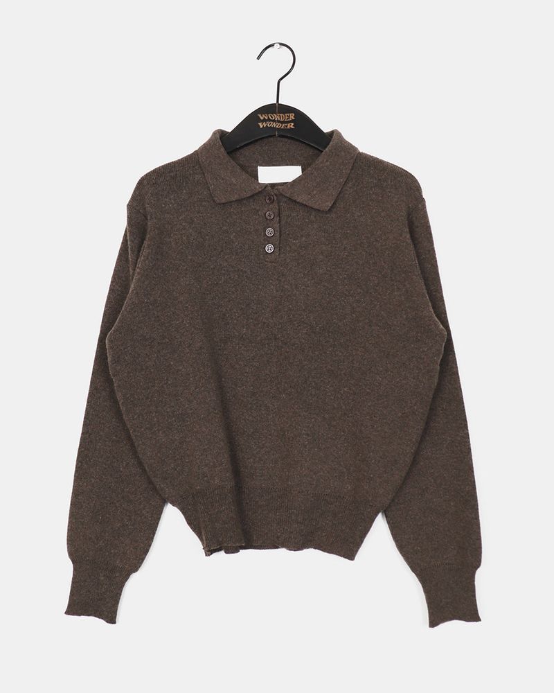 cdan collar button slim fit knitwear