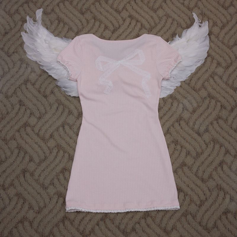 Rosette Ribbon Dress (PINK)