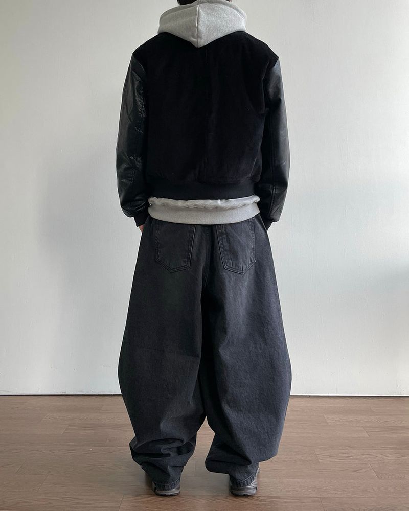 Baseball Corduroy Leather Jacket