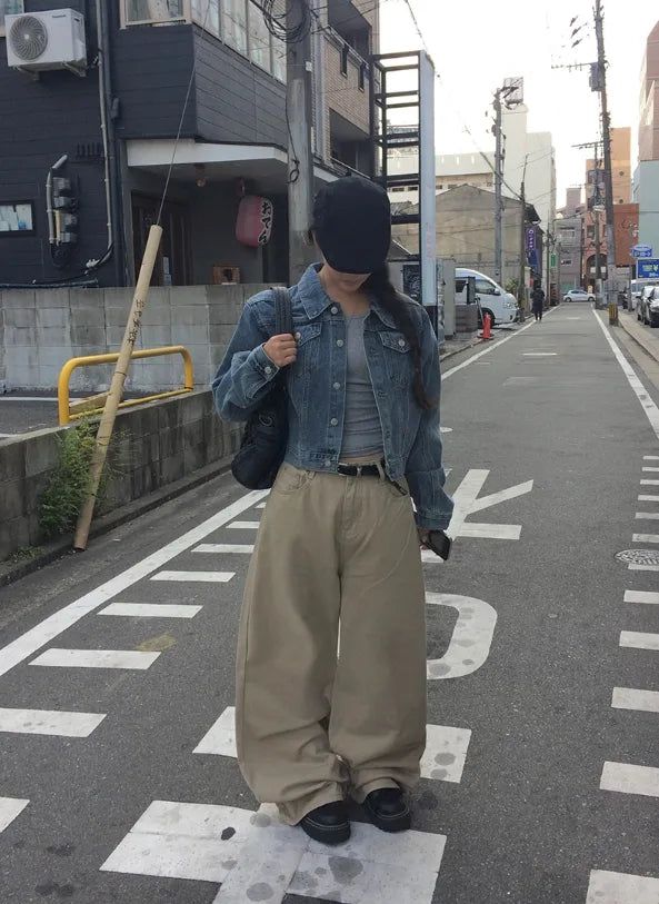 Raeon Vintage Crop Washing Denim Jacket