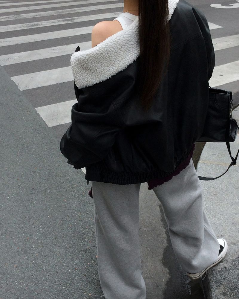[ORIGINAL] Penta Leather Wool Shearling Jumper