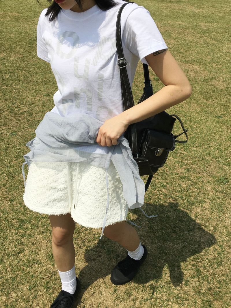 Popo Boucle banding short pants (3c)
