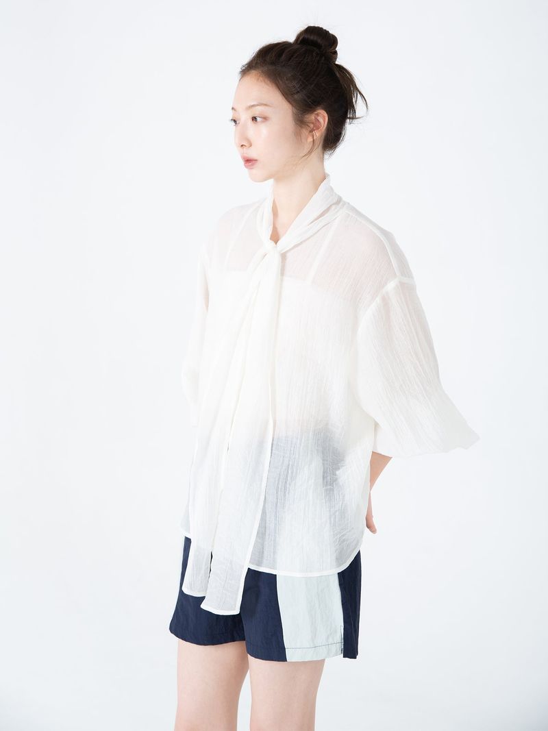 Ribbon Tie Blouse (White)