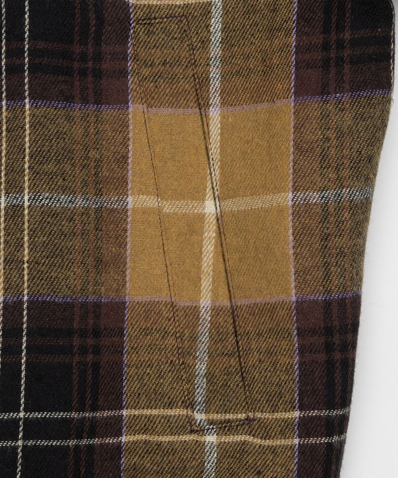Plaid Check Flannel Zip-Up Jacket _ MUSTARD