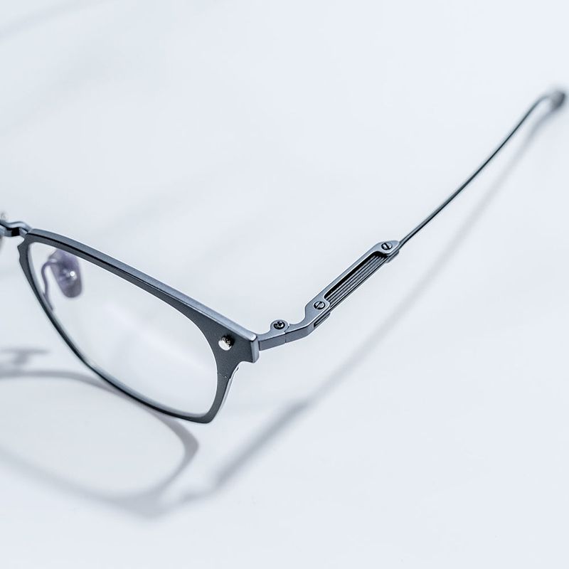 Knouun Square titanium glasses CODE. 104. A Black N Gray
