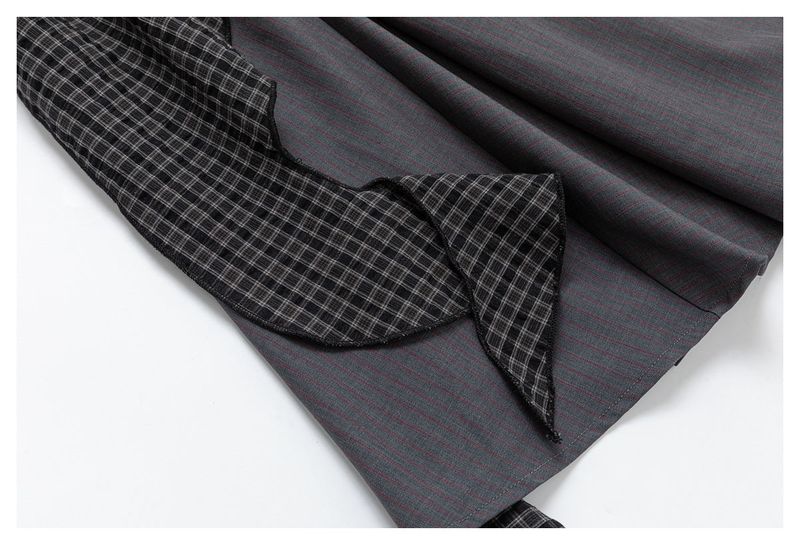 Y2K Layered Check Midi Skirt