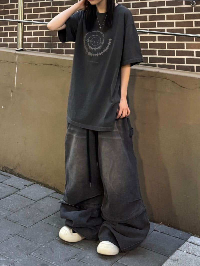 パネル デニム カーペンター パンツ