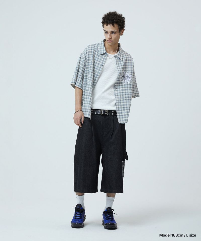 BERMUDA CHECK POCKET DENIM SHORT