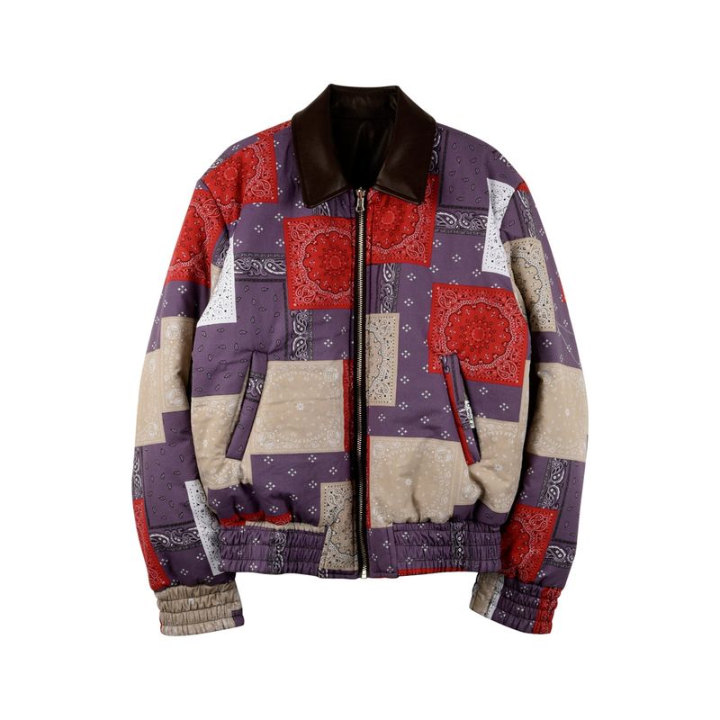 C.O.M.E（シーオーエムイー）の「[UNISEX] `CUL` Reversible Leather and Paisley Bomber Jacket (Red)（Tops）」