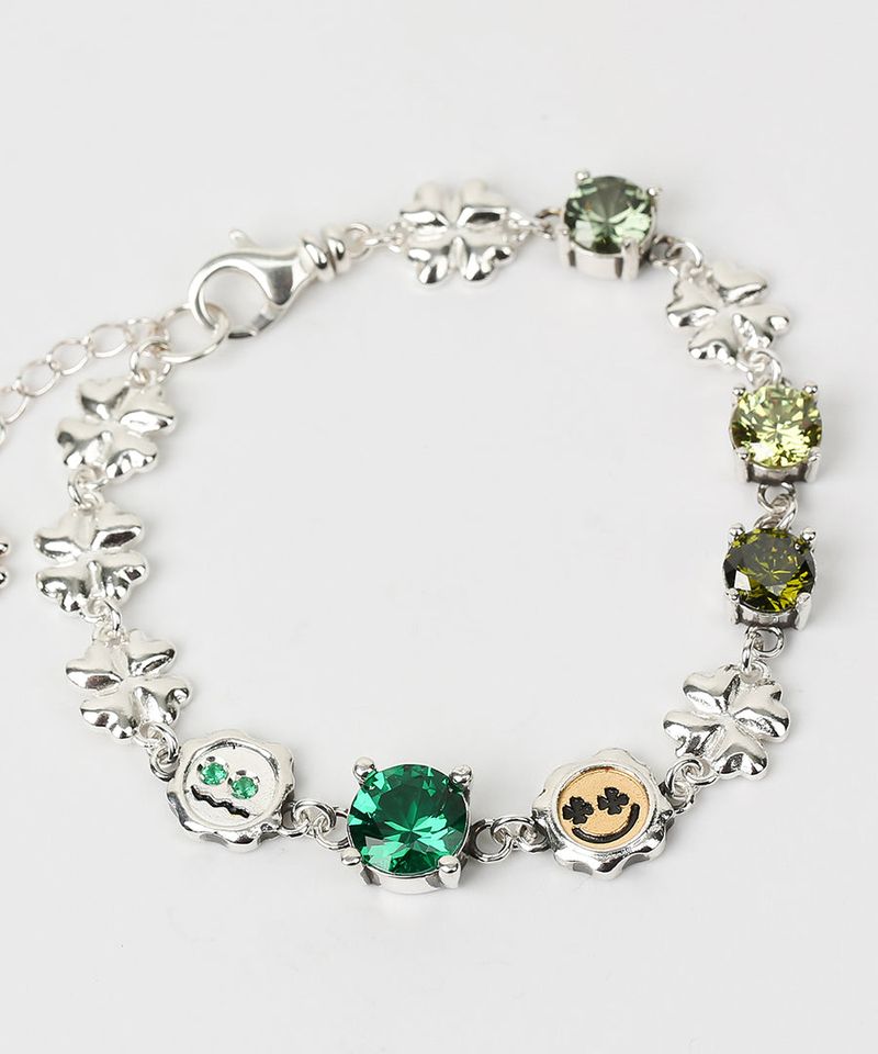 Clover eyes cubic chain (925 silver)