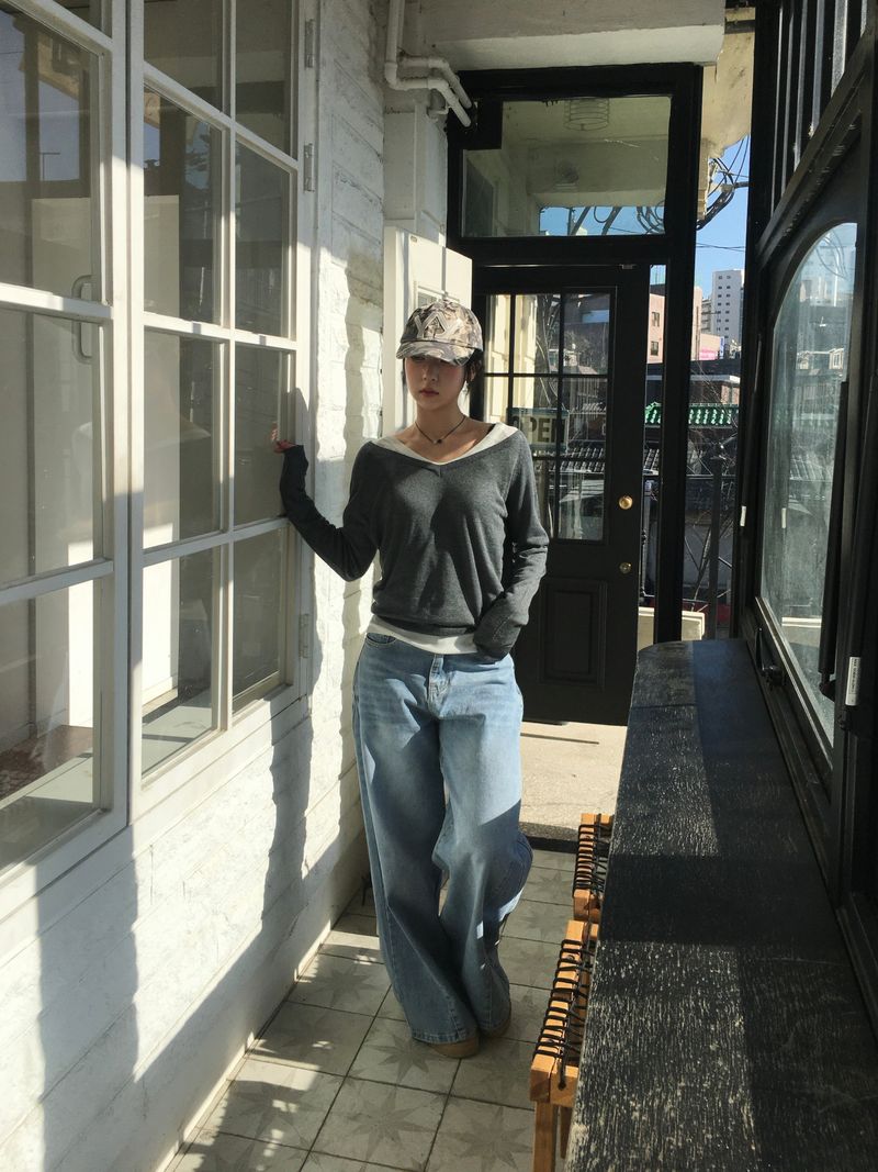 Vero Cut Washed Wide Denim (2c)