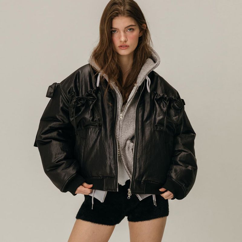 MOIFAIRE（モイフェア）の「RIBBON BOMBER JACKET / BLACK（Jackets/Outerwear）」