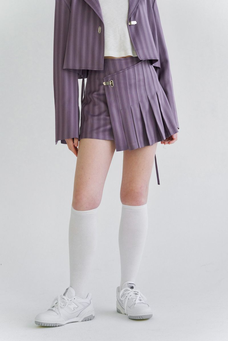 CHERRYQUIRI(チェリーキュリー)の「PLEATS WRAP SK (PURPLE)(Skirts)」