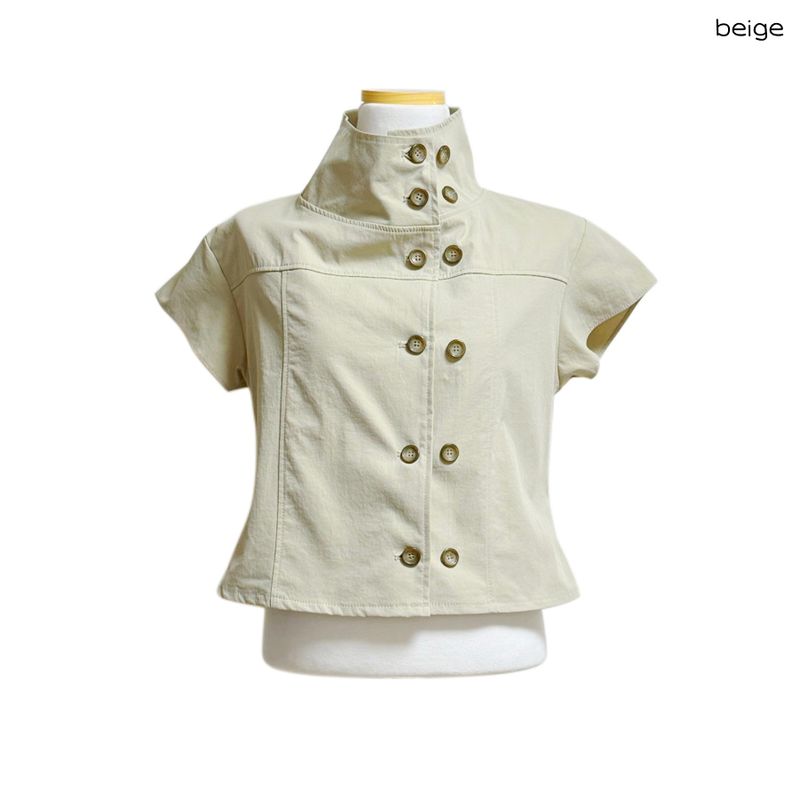 (2color) Double Trench Cap Blouse