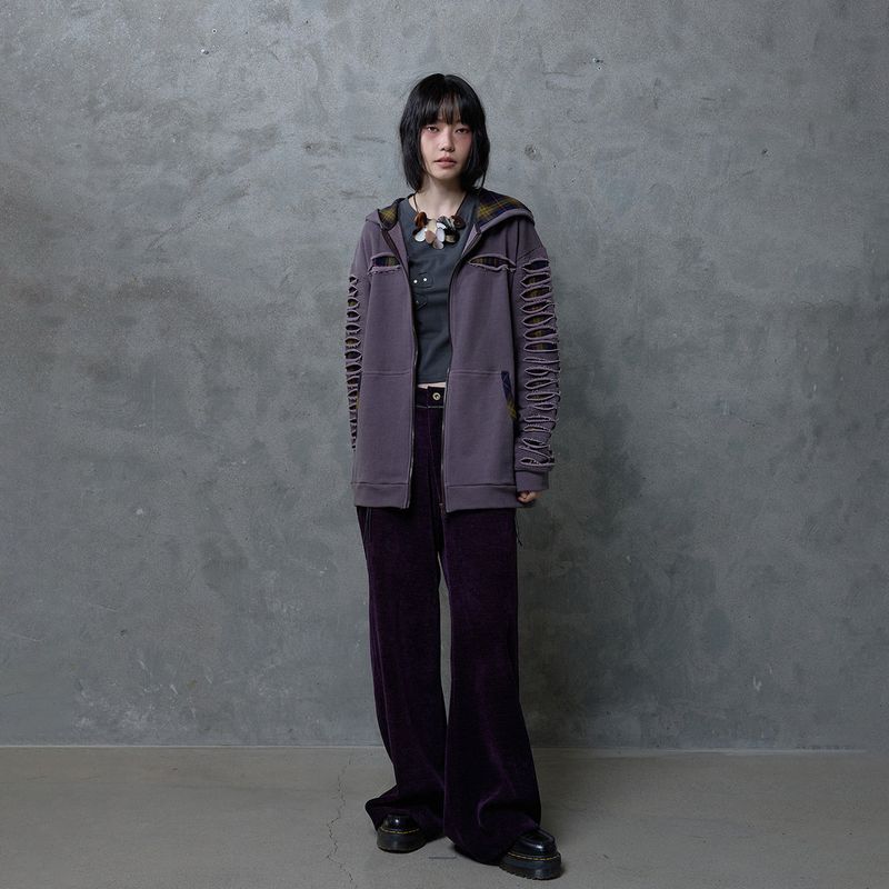 ZIP TEETH PANTS: PURPLE