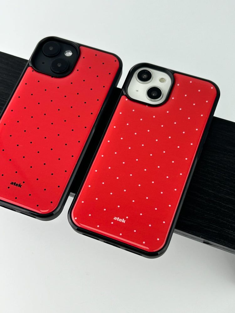 Red Dot Epoxy Bumper Case(Black)